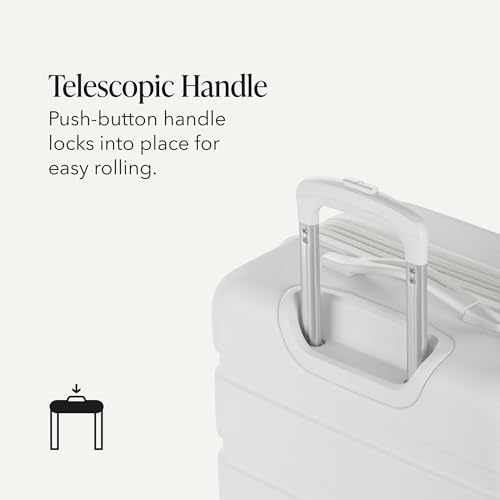 7366 Signature Hardside Expandable Luggage with Spinner Wheels (Checked-Medium 23-Inch / White)