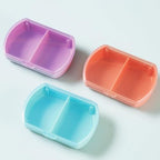4PCS Small Pill Case Travel Pill Box Cute Pill Organizer for Purse Portable Daily Medicine Organizer 2 Compartment Pill Holder for Vitamins (Purple 4pcs)