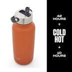 Recycled Stainless Steel Explorer with Flip Straw Lid (Carnelian / 32 Ounces)