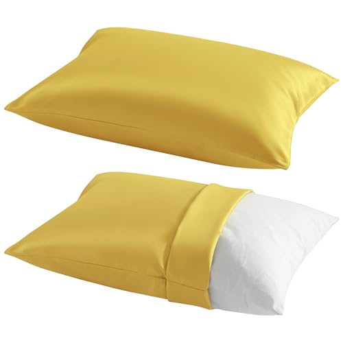 Toddler Pillows with Pillowcases Set (Yellow (Cotton) / 13x18 Inch (Pack of 2))