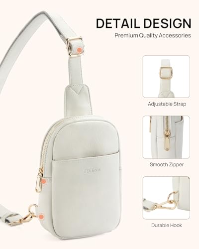 Crossbody Bags for Women Leather Cross Body Sling Bag for Woman Travel White (1-white)