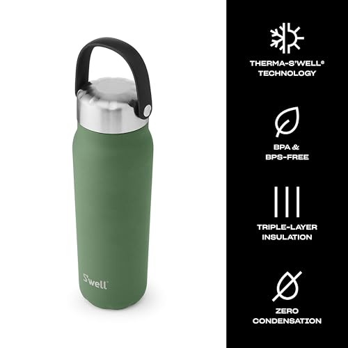 Recycled Stainless Steel Explorer with Insulated Lid and Handle (24 Ounces / Green Jasper)