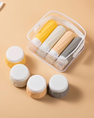 Travel Size Toiletries 8 Pack (3oz bottle 3oz jar / Golden wheat field)