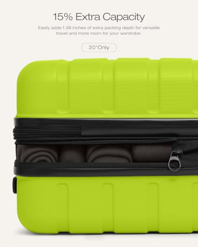Luggage Set 3 Piece Lightweight Durable Hardshell (Lime)