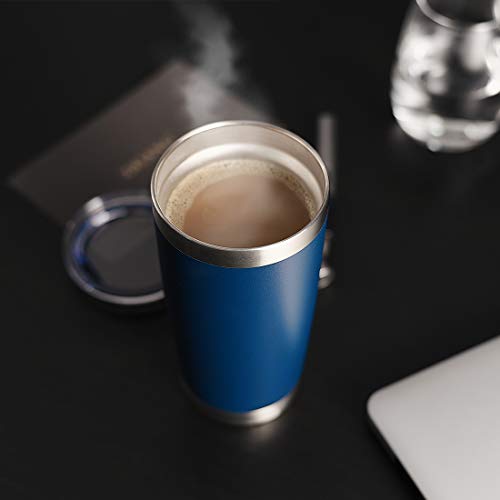 20oz Stainless Steel Tumbler Bulk with Lid (4 Count (Pack of 1) / Dark Blue)