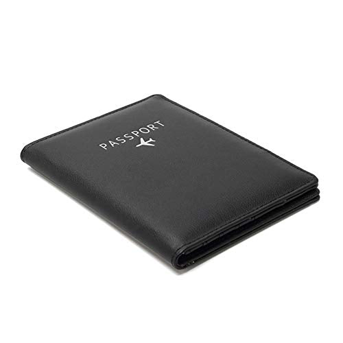 Travel Wallet & Family Leather Passport Holder Cover RFID Blocking Travel Wallet (Black)