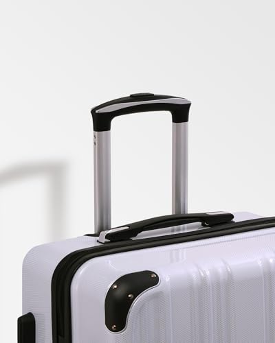 Luggage Lightweight and Durable Hardshell (white grid new / S(20in))