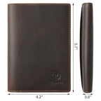 Leather Passport Cover for Men Women (Red Brown)