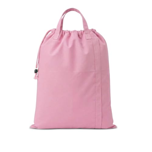 LFH Home Large Premium 1pack Cotton Rich Canvas Laundry Bag with Drawstring and Handles Heavy Duty (18”x26” / Pink)