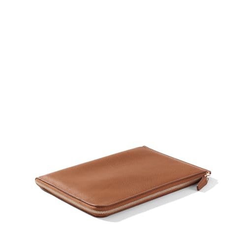 Cognac Slim Zip Travel Wallet & Passport Holder (Cognac)