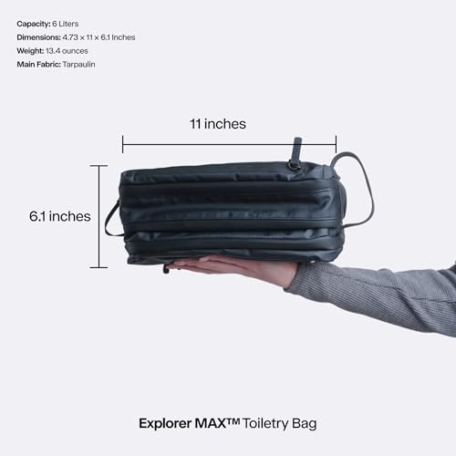 Hanging Toiletry Bag for Men and Women (Black / Max)