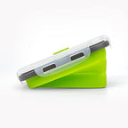 3piece Collapsible Food Storage Containers with Lids (green with gray)