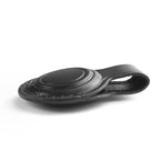 Genuine Leather Keychain Holder Compatible with AirTag (Black)
