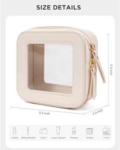 Clear Makeup Bags for Beach (0-Mini-Beige)