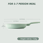 Nonstick Ceramic Frying Pan 12.5 (12.5 Inch / Mint Green)