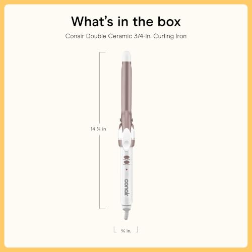 Curling Iron Double Ceramic (White/Rose Gold / 0.75 Inch Standard Barrel)