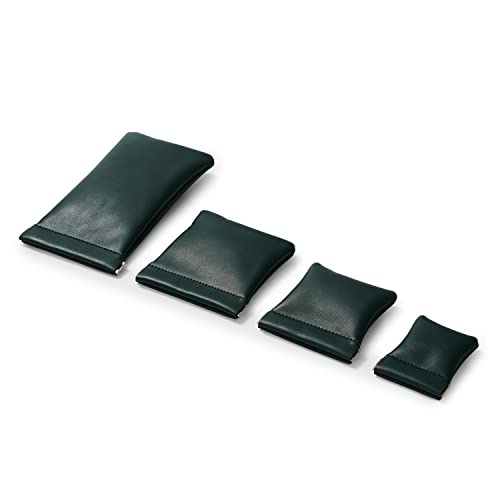 Dark Green PU Leather Squeeze Travel Pouch Multi (Dark Green / 7.2"x.37")