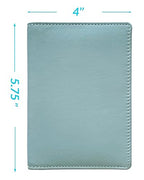 Personalized Monogrammed Chambray Leather RFID Passport Wallet (Chambray / Minimalist)