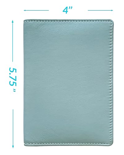 Personalized Monogrammed Chambray Leather RFID Passport Wallet (Chambray / Minimalist)