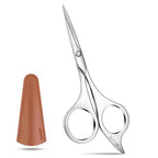 4.9 inch Professional Grooming Scissors for Men Facial Hair Removalr (Silver)