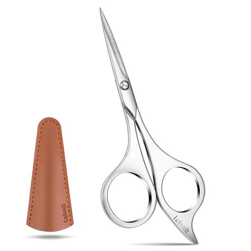 4.9 inch Professional Grooming Scissors for Men Facial Hair Removalr (Silver)