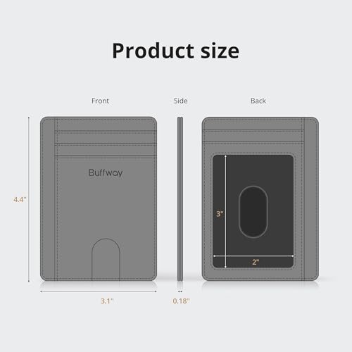 Slim Minimalist Front Pocket RFID Blocking Leather Wallets for Men and Women (Small / Alaska Blue)