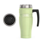 Stainless King Travel Mug with Handle (Matte Green / 16 Ounces / Handle)