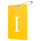 2 Pack Initial Luggage Tags for Suitcases Airplane Travel Essentials (Large I / Yellow)