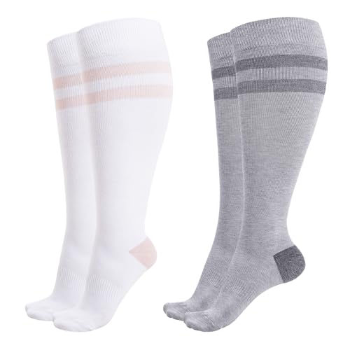Pregnancy Compression Socks Women (X-Large / White/Light Gray)