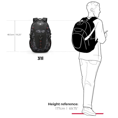 Design Laptop Backpack for Men with USB Charging Port SD803 (Gray Camo / Standard)