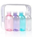 Travel Bottles 4pcs 3.4oz Shampoo Containers TSA Approved Leak Proof Flip Cap Squeeze Bottles (3.4oz Colorful - 1 Clear)