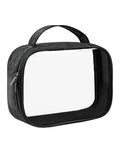 TSA Approved Toiletry Bag Clear Quart Size Travel Bags Makeup Bag (Black / 1 Pack, Handle)