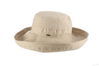 Women's Cotton Hat with Inner Drawstring and Upf 50+ Rating (One Size / Taupe)
