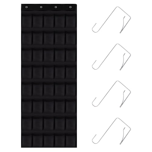 40 Pocket Over The Door Shoe Organizer (black / 77" x 27")