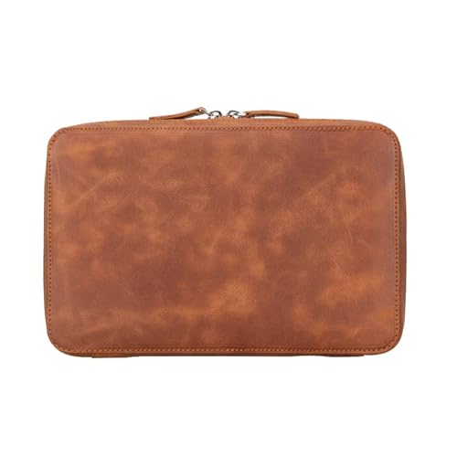 Medicine Handmade Leather Cable Organizer Bag (Tiguan Tan)