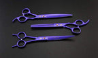 7" Dog Grooming Scissors Set with Rhinestone Accent (Violet)