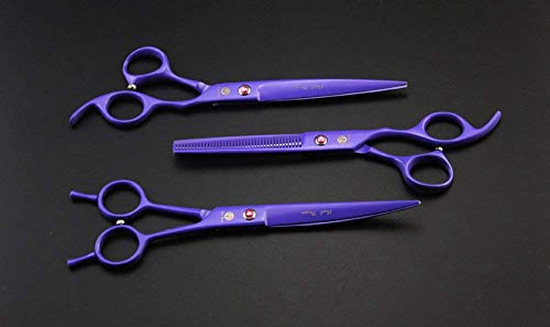 7" Dog Grooming Scissors Set with Rhinestone Accent (Violet)