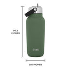 Recycled Stainless Steel Explorer with Flip Straw Lid (Green Jasper / 32 Ounces)