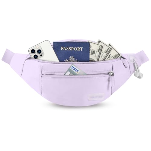 Purple Crossbody Fanny Pack for Women Trendy Belt Bag for Theme Park (Light Purple / Large)