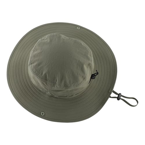Sun Hat for Men UV Protection Safari Hat for Fishing Hiking Gardening Breathable Cowboy Hat UPF50 Light Army Green (Large / Light Army Green)