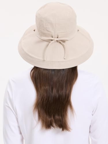 Women's Holiday Sun Hat UPF 50+ (Small-Medium / Dusty Pink/Beige)