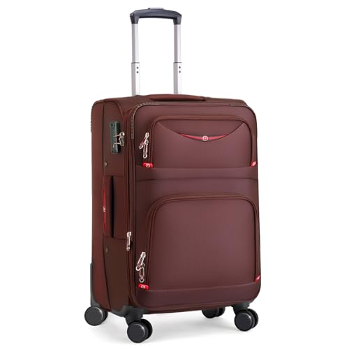 Softside Expandable Luggage with 4 Spinner Wheels (Coffee / 21-Inch)
