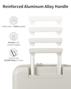 Expandable Top Open 24 Inch Checked Luggage with Spinner Wheels (Coconut White / Checked-Medium 24-Inch)
