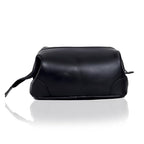 Leather Toiletry Bag for Men Best Gift Premium Genuine Dopp Kit Shaving Kit Organizer Travel Kit Pouch Bag 10 inch Size (Black)