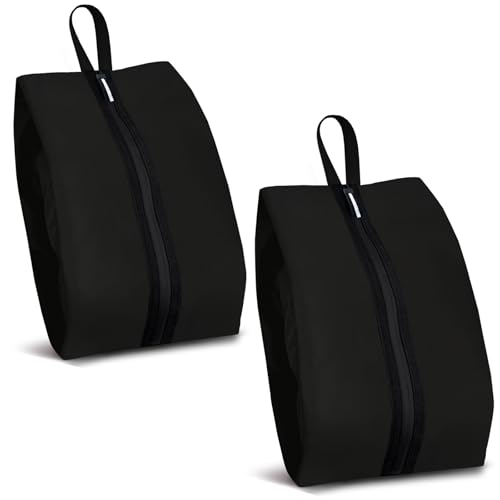 Shoe Bag for Travel (Black-hei / 16.5 × 9.8 Inches | 2-Pack)