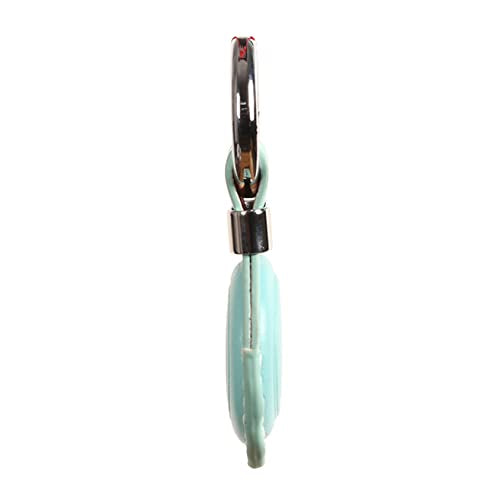 Genuine Leather Keychain Holder Compatible with Airtag ([1 Pack] Cyan V2.0)