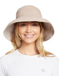 Women's Holiday Sun Hat UPF 50+ (Small-Medium / Natural/Beige)