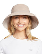 Women's Holiday Sun Hat UPF 50+ (Small-Medium / Natural/Beige)
