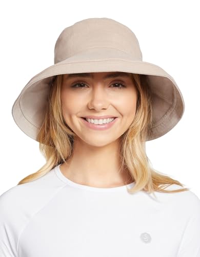 Women's Holiday Sun Hat UPF 50+ (Large-X-Large / Natural/Beige)
