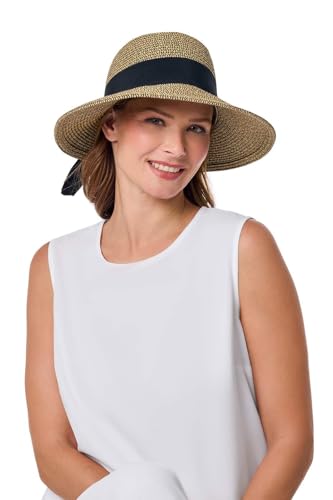 Women's Sun Hat with Ribbon (One Size / Coffee Multi)